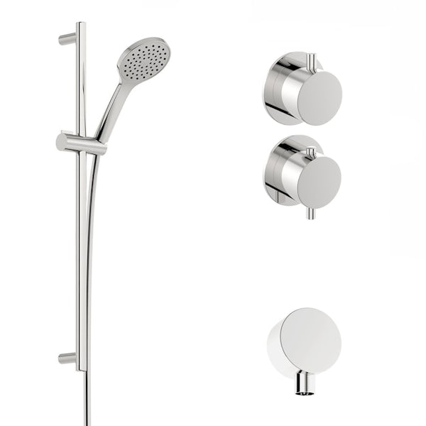 Mode Hardy thermostatic twin shower valve and slider rail set