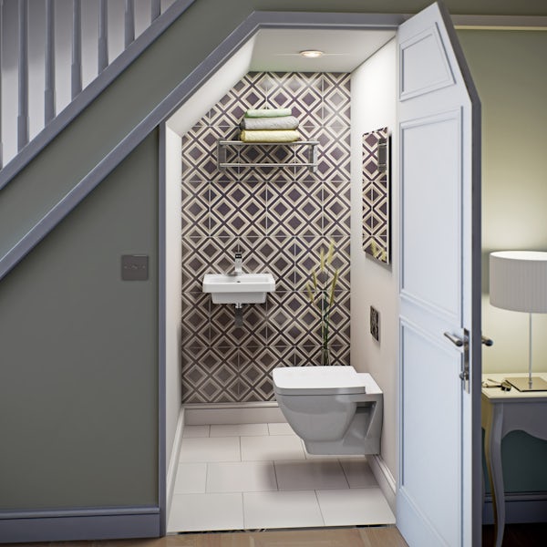 Mode Cooper wall hung toilet and basin suite