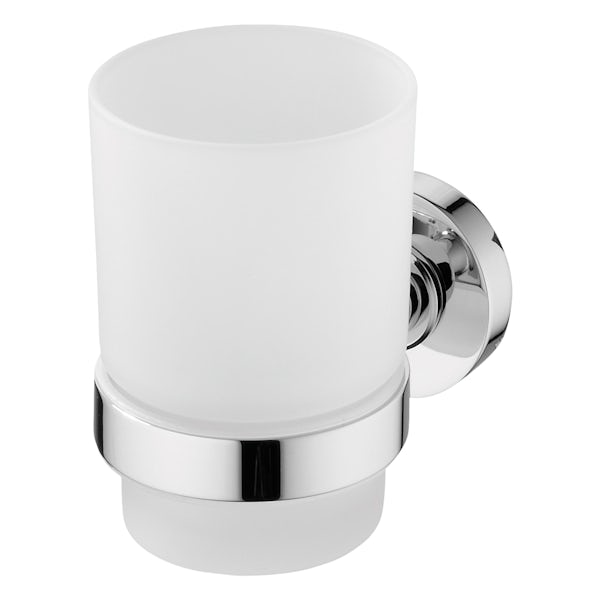 Ideal Standard Frosted tumbler and holder