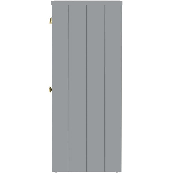 Orchard Dulwich stone grey storage unit 800 x 400mm - brushed brass