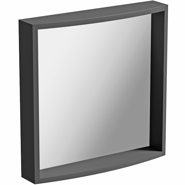 Mode Harrison slate gloss grey furniture package with left handed wall hung vanity unit 1000mm