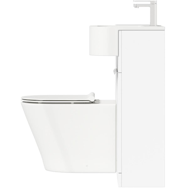 Mode Taw P shape gloss white right handed combination unit with back to wall toilet