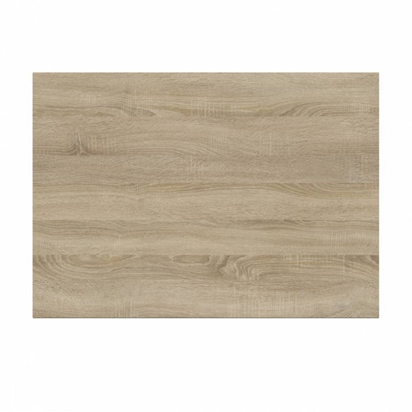 L shaped shower bath wooden end panel Drift sawn oak 700mm