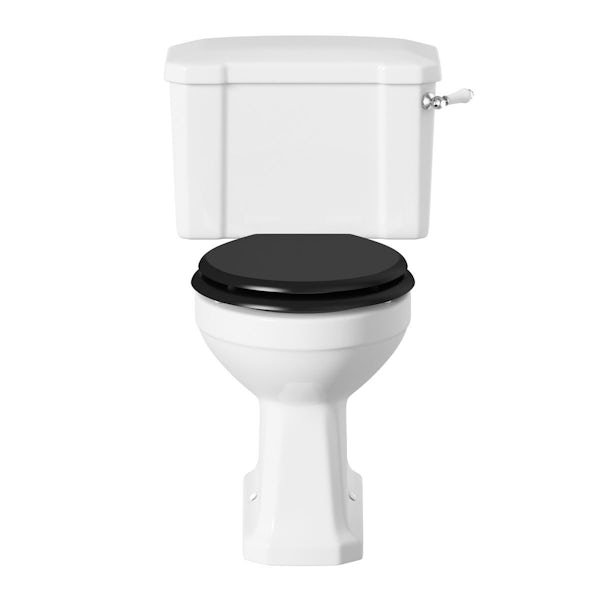 Camberley Close Coupled Toilet inc Luxury Black Seat