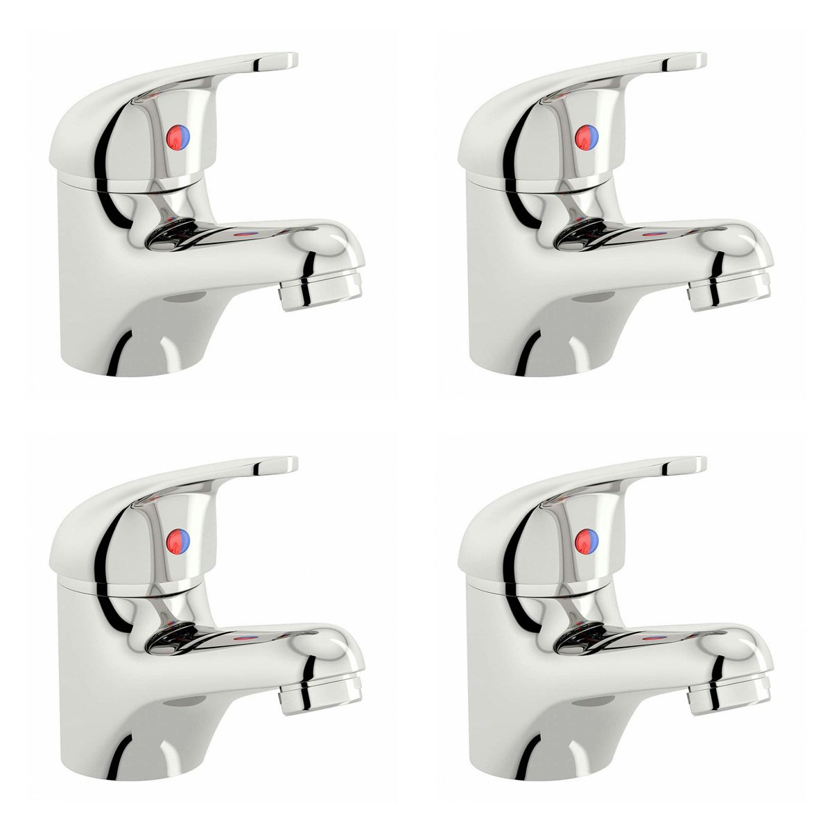 Pack of 4 Clarity single lever basin mixer taps