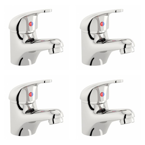 Pack of 4 Clarity Pulse single lever basin mixer taps