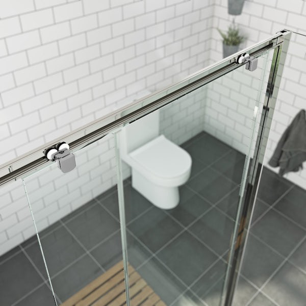 Orchard 6mm sliding shower enclosure with stone shower tray