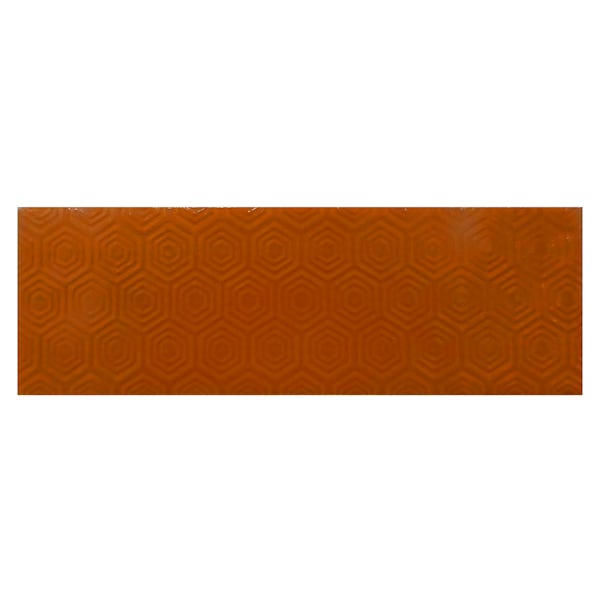 Zenith orange patterned gloss wall tile 100mm x 300mm