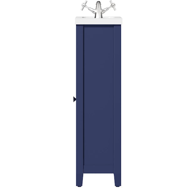 The Bath Co. Camberley close coupled toilet and navy vanity unit suite 460mm