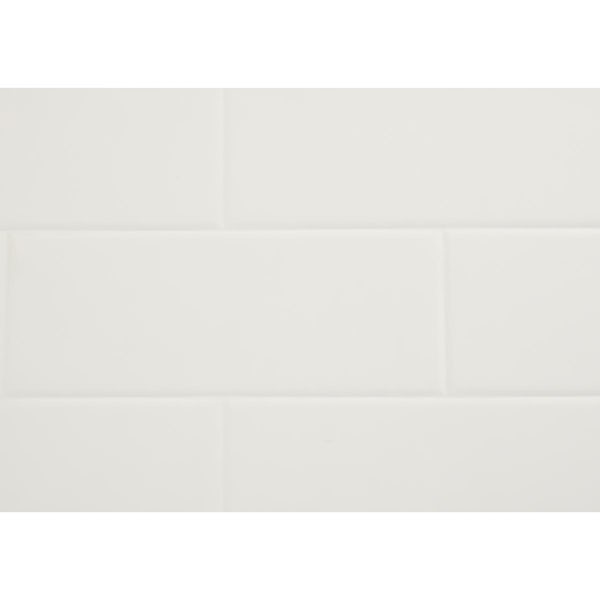 Mermaid metro tile effect white waterproof shower wall panel 2420 x 1200mm