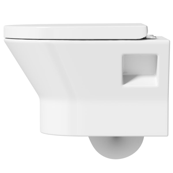 Orchard Derwent round rimless wall hung toilet with soft close seat