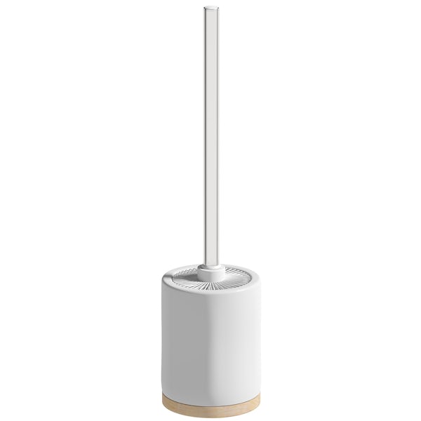 Accents white ceramic toilet brush holder