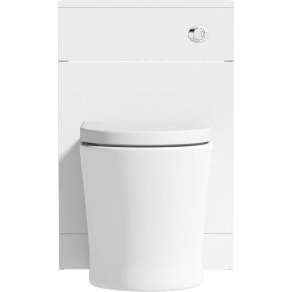 Orchard Elsdon white back to wall unit and contemporary toilet with soft close seat