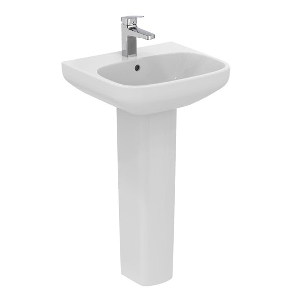 Ideal Standard i.life A 1 tap hole full pedestal basin 500mm
