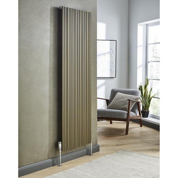 Vogue Quebec vertical matt bronze aluminium radiator