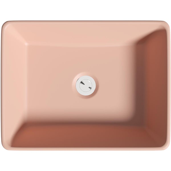 Mode Ellis pink square countertop basin 480mm