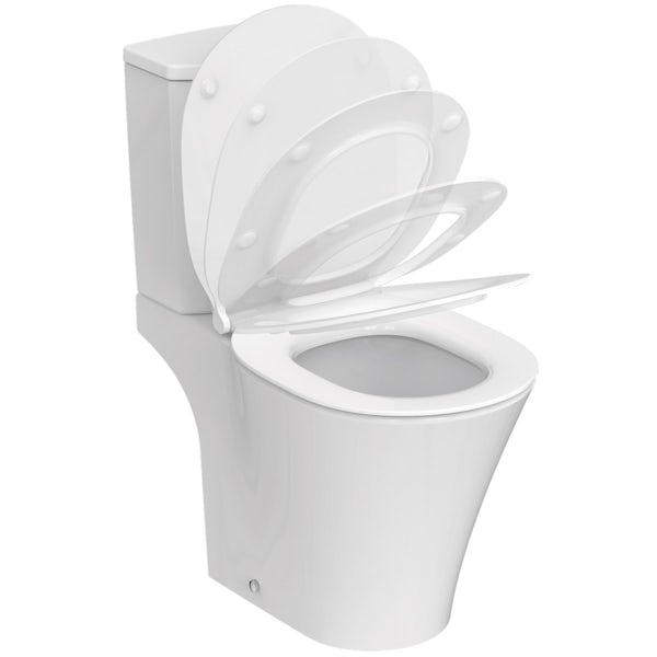 Ideal Standard Concept Air open back close coupled toilet with soft close toilet seat