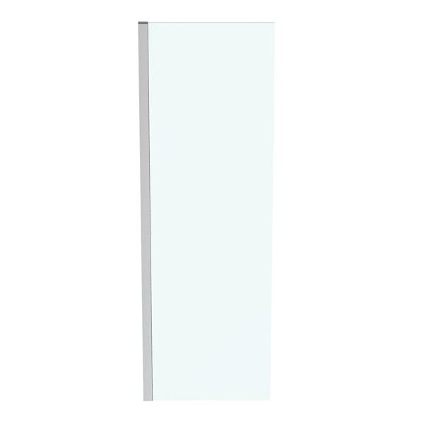 Ideal Standard i.life 700mm wet room panel with Idealclean glass and 800mm bracing bracket in bright silver