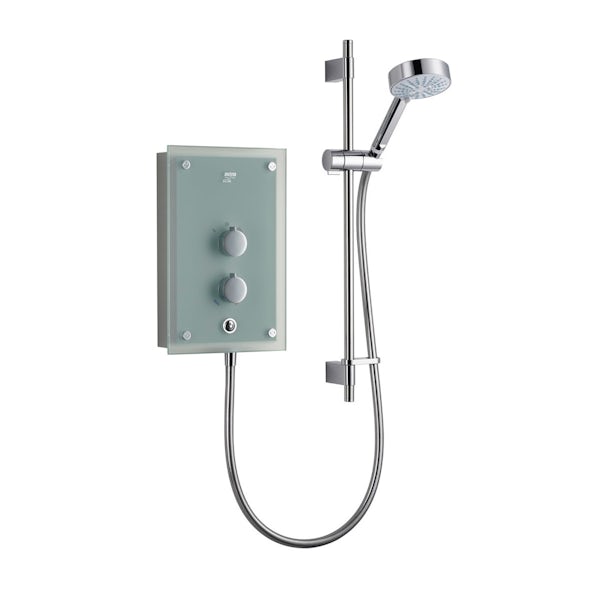 Mira Azora 9.8kw electric shower frosted glass