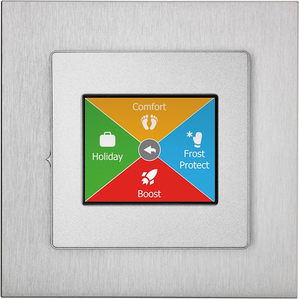 Heat Mat Touch screen brushed aluminium underfloor heating thermostat and timer