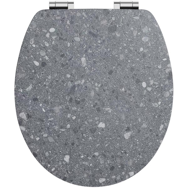 Accents stone effect MDF seat with charcoal grey veneer