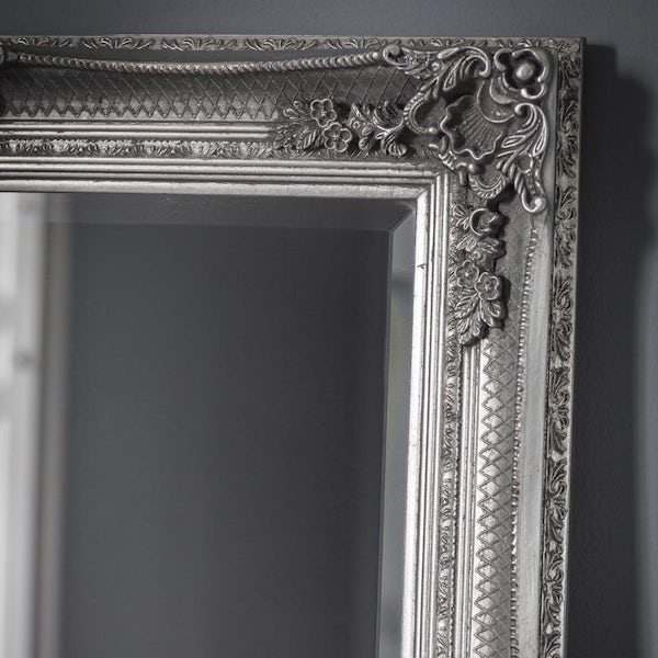 Accents Abbey baroque silver leaner mirror 1650 x 795mm