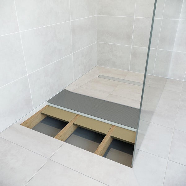 Orchard rectangular wet room tray former with 600mm linear end waste position