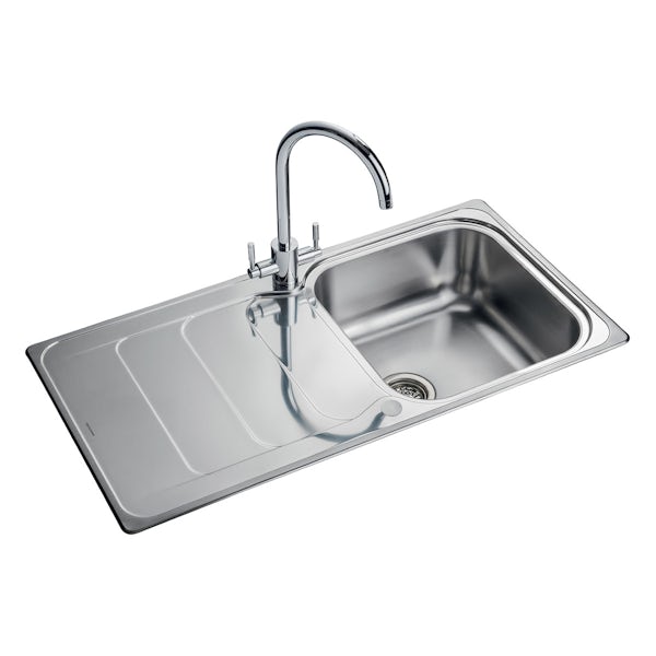 Rangemaster Houston 1 bowl reversible kitchen sink with waste kit