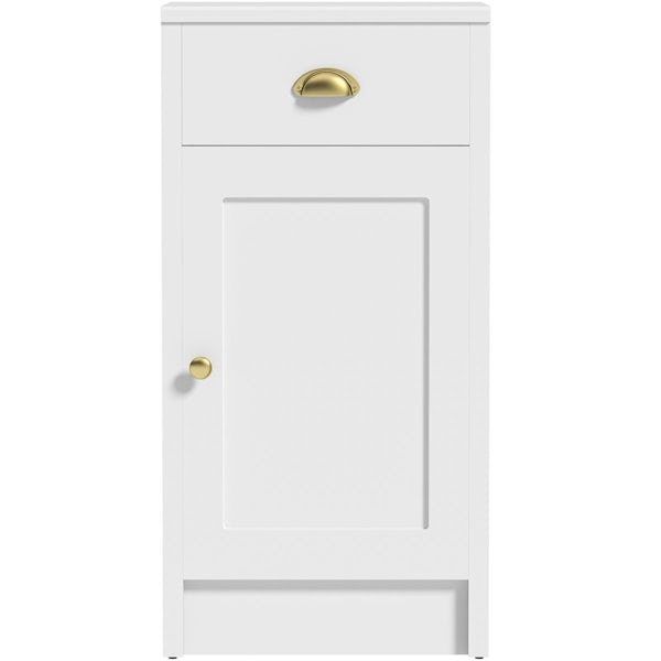 Orchard Dulwich matt white storage unit 800 x 400mm - brushed brass