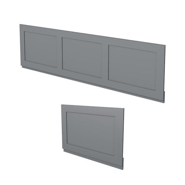 The Bath Co. Camberley satin grey wooden bath panel pack