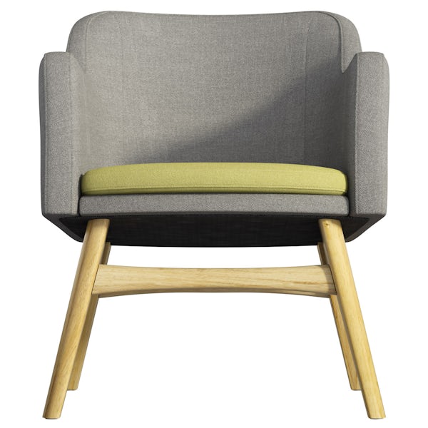 Sloane Oak and Grey/Green Armchair & Footstool Set