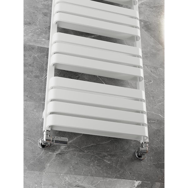 Terma Warp T Bold matt white heated towel rail