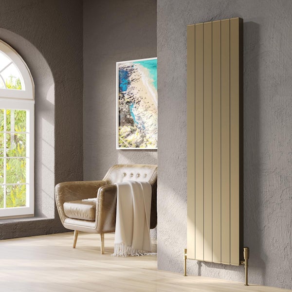 Vogue Edmonton vertical matt bronze aluminium radiator