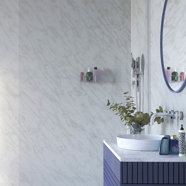 Showerwall Carrara Marble waterproof shower wall panel