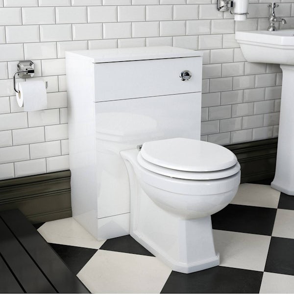 Regency Back to Wall Toilet inc Luxury White MDF Seat and Unit
