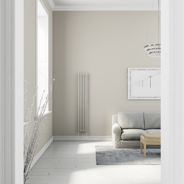 Terma Tune soft white single vertical radiator 1800 x 290