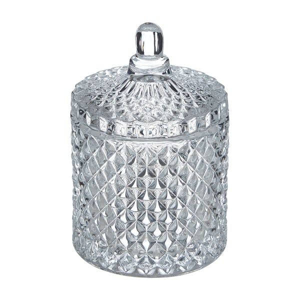 Accents Diamond clear glass storage jar