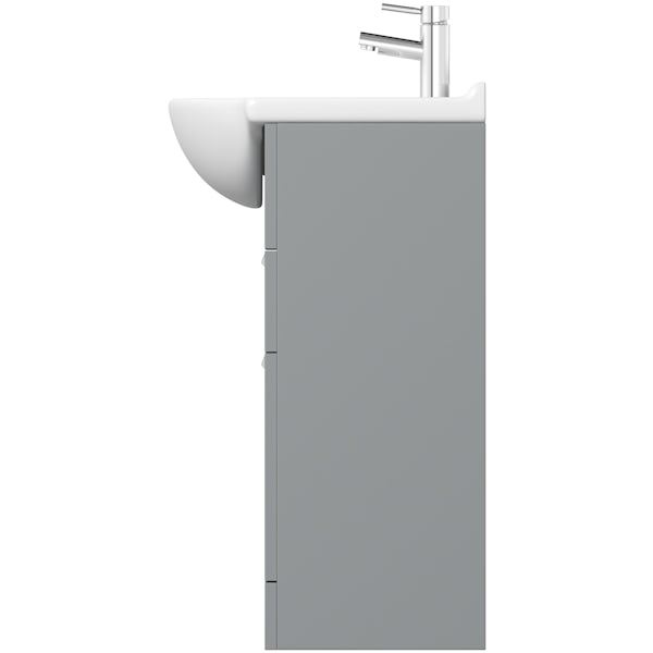 Orchard Elsdon stone grey floorstanding vanity unit and ceramic basin 850mm with tap