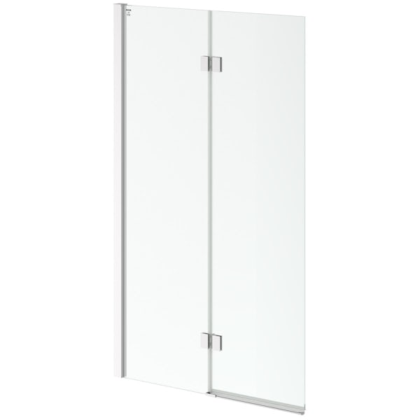 8mm square double panel hinged bath screen