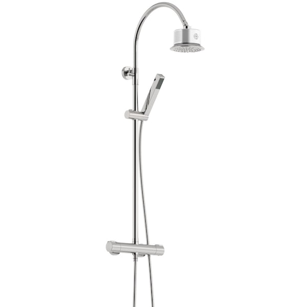 Mode Cool Touch round thermostatic exposed mixer shower with bluetooth speaker shower head