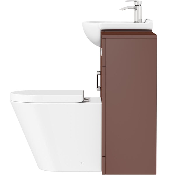 Orchard Lea tuscan red 1060mm combination and Contemporary back to wall toilet with seat