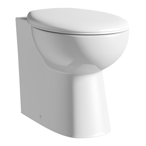 Clarity back to wall toilet with seat, concealed cistern and push plate