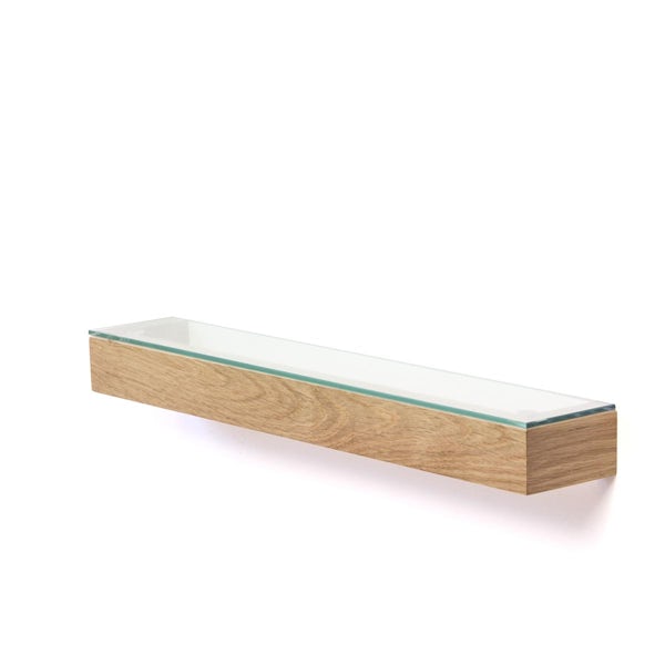 Accents Oak slimline glass shelf 50 x 550mm