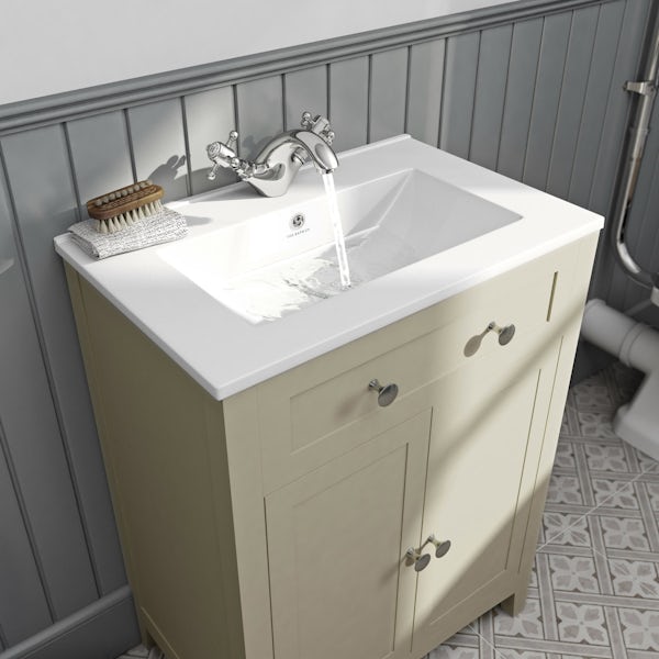 The Bath Co. Camberley satin ivory vanity unit with basin 600mm