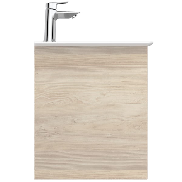 Ideal Standard Concept Air wood light brown wall hung vanity unit and basin 800mm