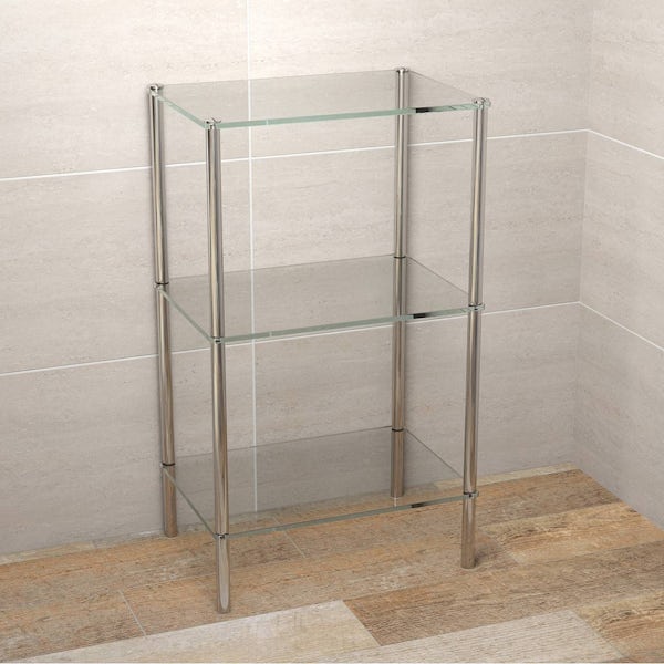Options Freestanding Square 3 Glass Shelf Unit