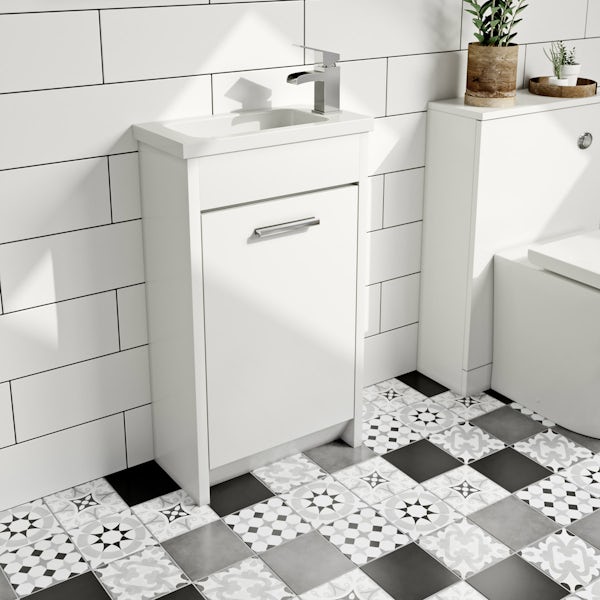 Clarity white cloakroom unit with basin