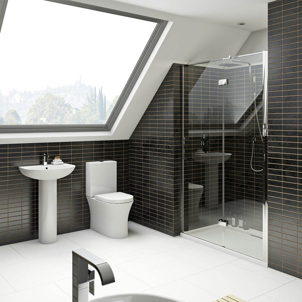 The Mode Hardy rimless ensuite suite with 8mm shower door