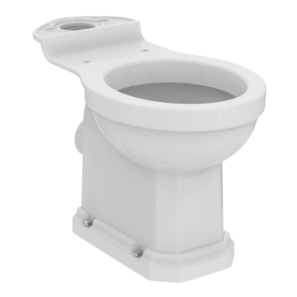Ideal Standard Waverley close coupled toilet with mahogany seat