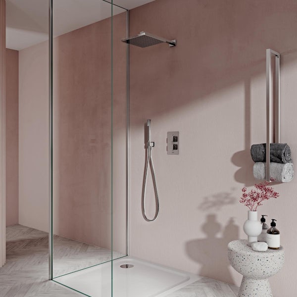 Aqualisa Dream concealed square thermostatic mixer shower with slider rail and handset